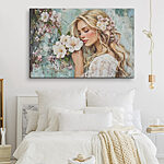 Tableaux Peinture d'une femme sentant des fleurs