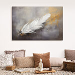 Tableaux Plume blanche sur fond gris