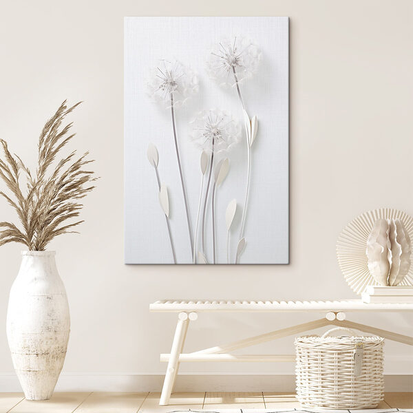 Pissenlits délicats sur fond blanc Tableaux Pissenlits délicats sur fond blanc