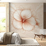 Papier peint Motif floral délicat aux teintes douces