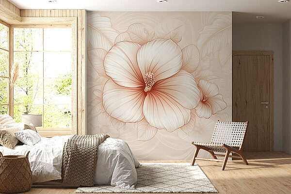 Motif floral délicat aux teintes douces Papier peint Motif floral délicat aux teintes douces