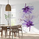 Papier peint Fleurs violettes avec éclaboussures violettes