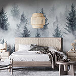 Papier peint Groupe d'arbres dans le brouillard