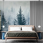 Papier peint Groupe d'arbres dans le brouillard