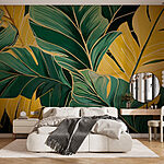 Papier peint Feuillage vibrant en jaune et vert