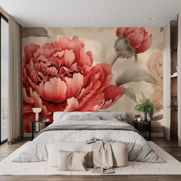 Des fleurs vibrantes dans des teintes douces Papier peint Des fleurs vibrantes dans des teintes douces