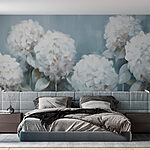 Papier peint Peinture de fleurs blanches