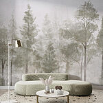 Papier peint Groupe d'arbres dans le brouillard