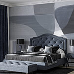 Papier peint Art gris et blanc