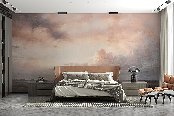 Paysage avec une étendue d'eau et des nuages Papier peint Paysage avec une étendue d'eau et des nuages