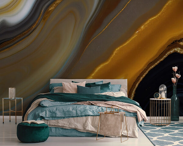 Vagues abstraites dans des tons riches Papier peint Vagues abstraites dans des tons riches
