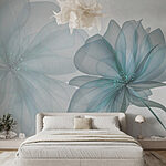 Papier peint Couple de fleurs transparentes