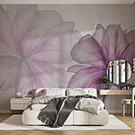 Papier peint Couple de fleurs violettes