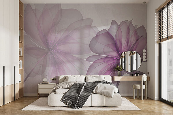 Couple de fleurs violettes Papier peint Couple de fleurs violettes