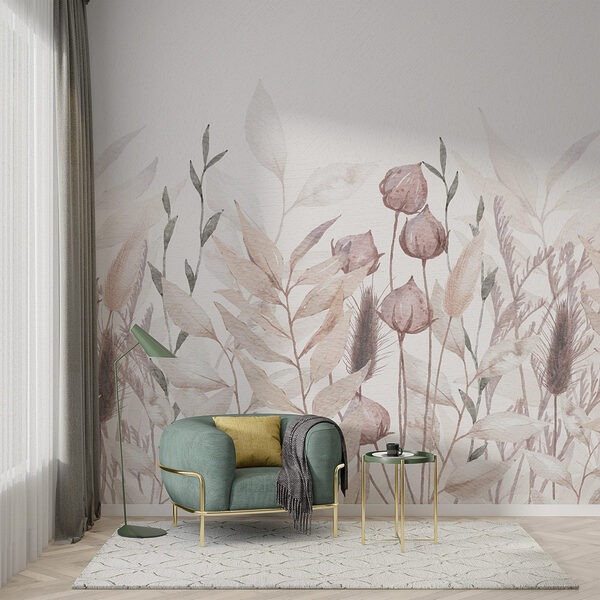 Peinture de plantes et de feuilles Papier peint Peinture de plantes et de feuilles