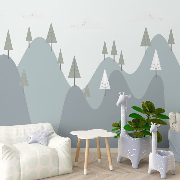 Montagne avec des arbres Papier peint Montagne avec des arbres