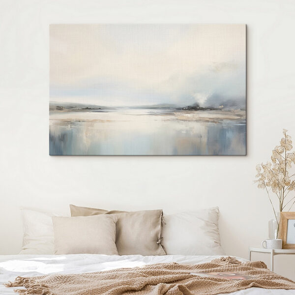 Peinture d'un paysage avec un plan d'eau et du brouillard Tableaux Peinture d'un paysage avec un plan d'eau et du brouillard