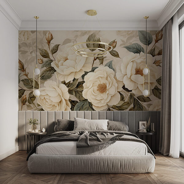 Fleurs délicates dans des tons doux Papier peint Fleurs délicates dans des tons doux