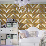Papier peint Motif de triangles sur fond jaune