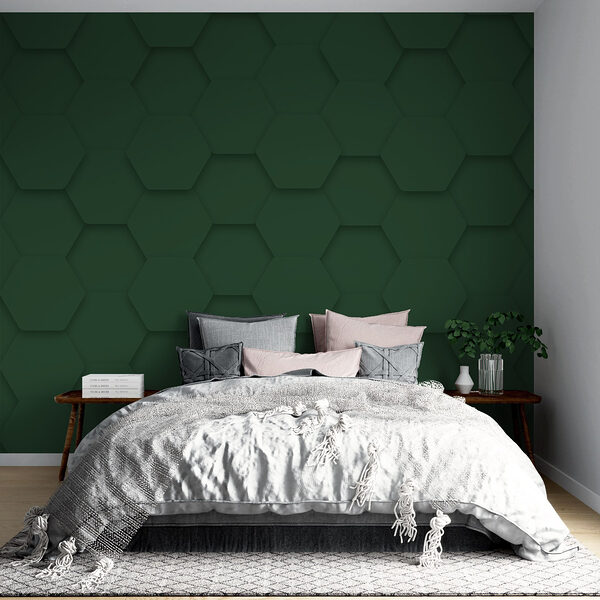Hexagones verts sur une surface Papier peint Hexagones verts sur une surface