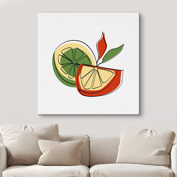 Dessin d'un citron et d'une orange Tableaux Dessin d'un citron et d'une orange