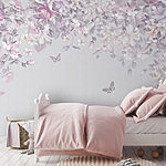 Papier peint Motif floral avec papillons