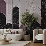 Papier peint Mur à motifs noirs et blancs