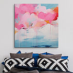 Tableaux Peinture de nuages roses et de ciel bleu
