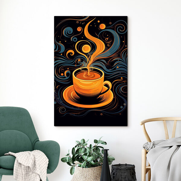 Tasse à café avec fumée Tableaux Tasse à café avec fumée