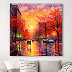 Tableaux Rue avec voitures et arbres