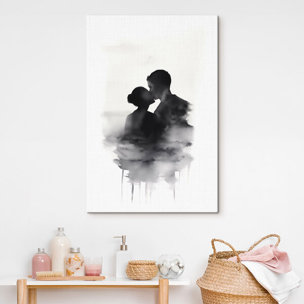 Homme et femme s'embrassant dans les nuages Tableaux Homme et femme s'embrassant dans les nuages