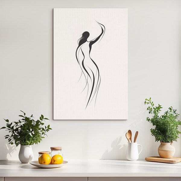 Dessin en noir et blanc d'une femme Tableaux Dessin en noir et blanc d'une femme