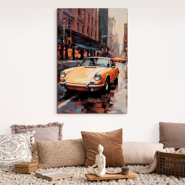 Voiture jaune dans une rue Tableaux Voiture jaune dans une rue