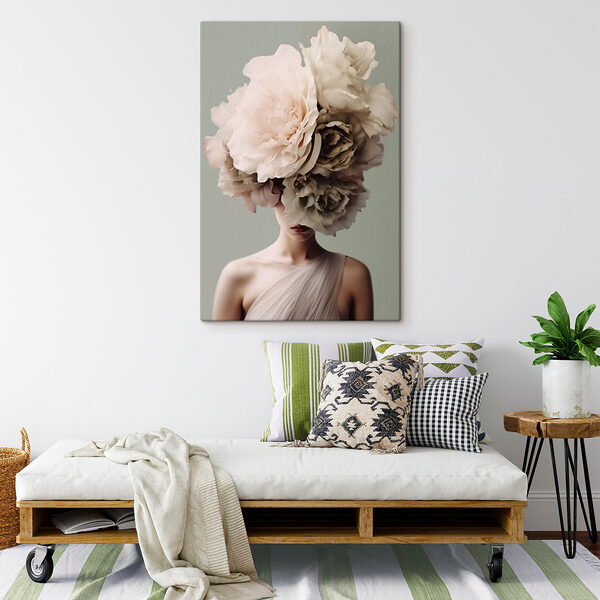 Femme avec des fleurs sur la tête Tableaux Femme avec des fleurs sur la tête