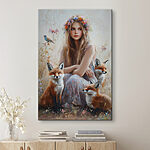Tableaux Peinture d'une femme avec des renards
