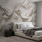 Papier peint Plumes blanches sur une surface