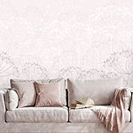 Papier peint Motif floral blanc et rose