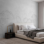 Papier peint Motif de fleurs blanches
