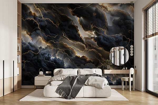 Nuages noirs avec éclairs Papier peint Nuages noirs avec éclairs