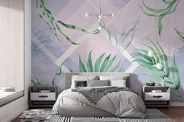 Toile de la nature avec motifs de verdure Papier peint Toile de la nature avec motifs de verdure
