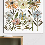 Tableaux Groupe de fleurs avec feuilles