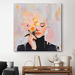 Tableaux Peinture d'une femme tenant des fleurs
