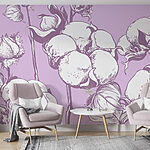 Papier peint Motif floral aux douces teintes pastel
