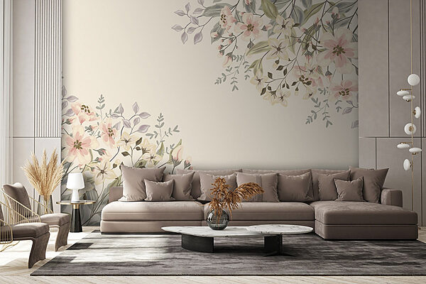 Motif floral avec des fleurs Papier peint Motif floral avec des fleurs