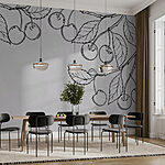 Papier peint Dessin de cerises sur une branche