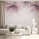 Papier peint Groupe de fleurs roses