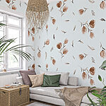 Papier peint Motif de fleurs et de feuilles