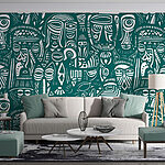 Papier peint Motif des différents visages