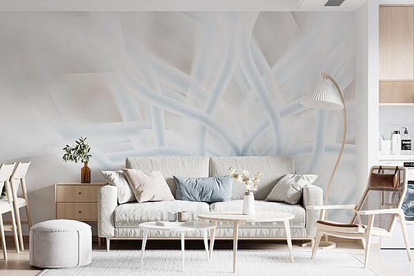Fleur blanche et bleue Papier peint Fleur blanche et bleue