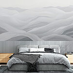 Papier peint Paysage blanc et gris